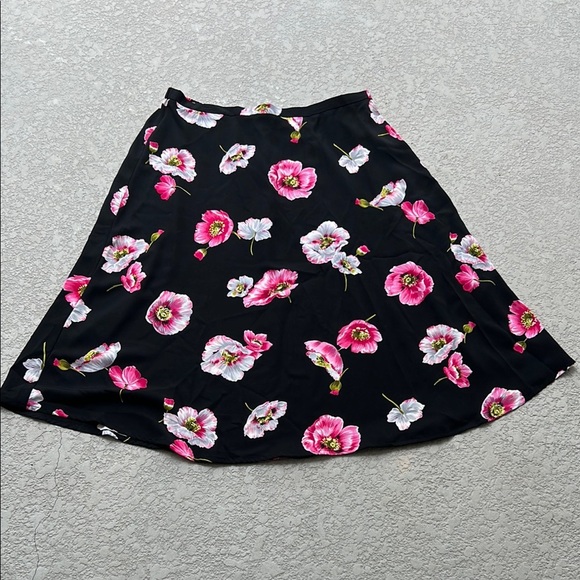 Koret Black and Pink Midi A-Line Skirt for Work - Picture 1 of 3